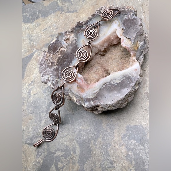 Artisan Copper Link Bracelet Handmade USA - Picture 3 of 5